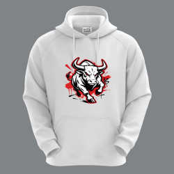 BULL WHITE HOODIE BULL WHITE HOODIE