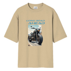 LONG ROAD AHEAD OVERSIZE CREAM T SHIRT