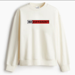 BE DIFFERENT WHITE SWEAT SHIRT